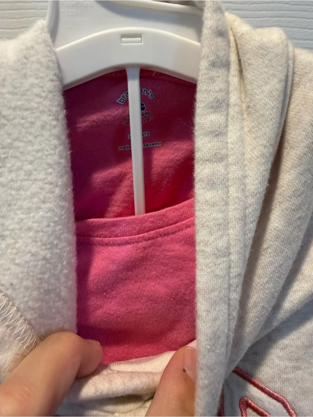 GAP Cream Hoodie and Joggers Set with Pink Logo